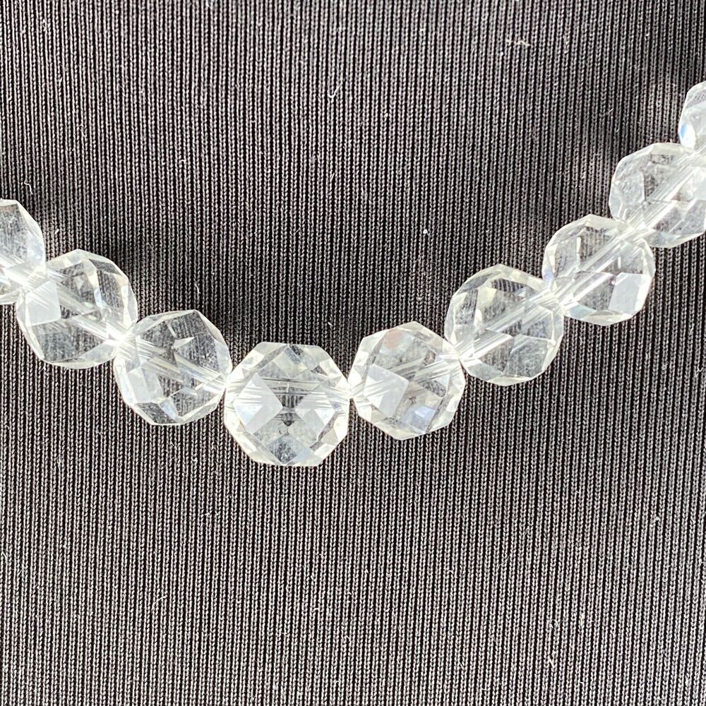 Vintage Takumi Womens Clear Crystal‎ Faceted Beaded Necklace with Box Japan - Picture 5 of 10